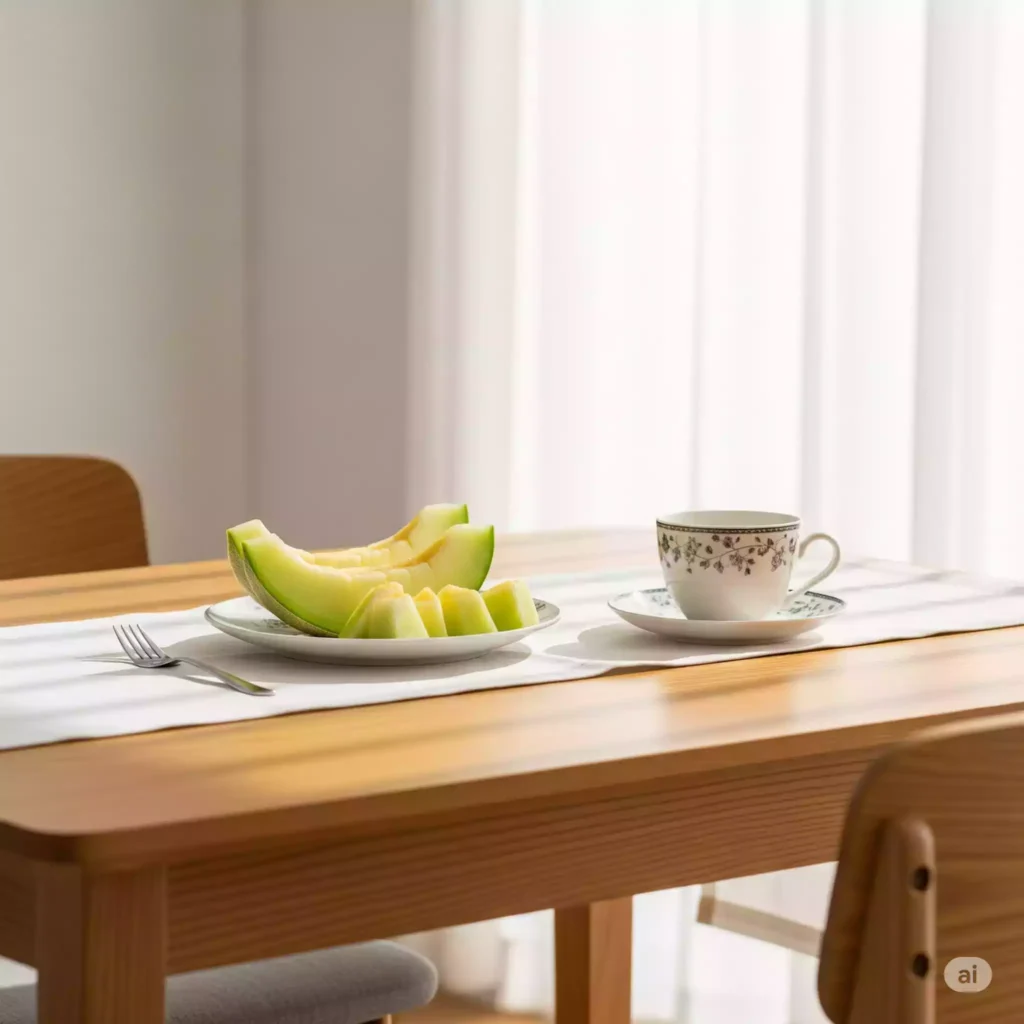 Café da manhã simples em mesa organizada para vida intencional