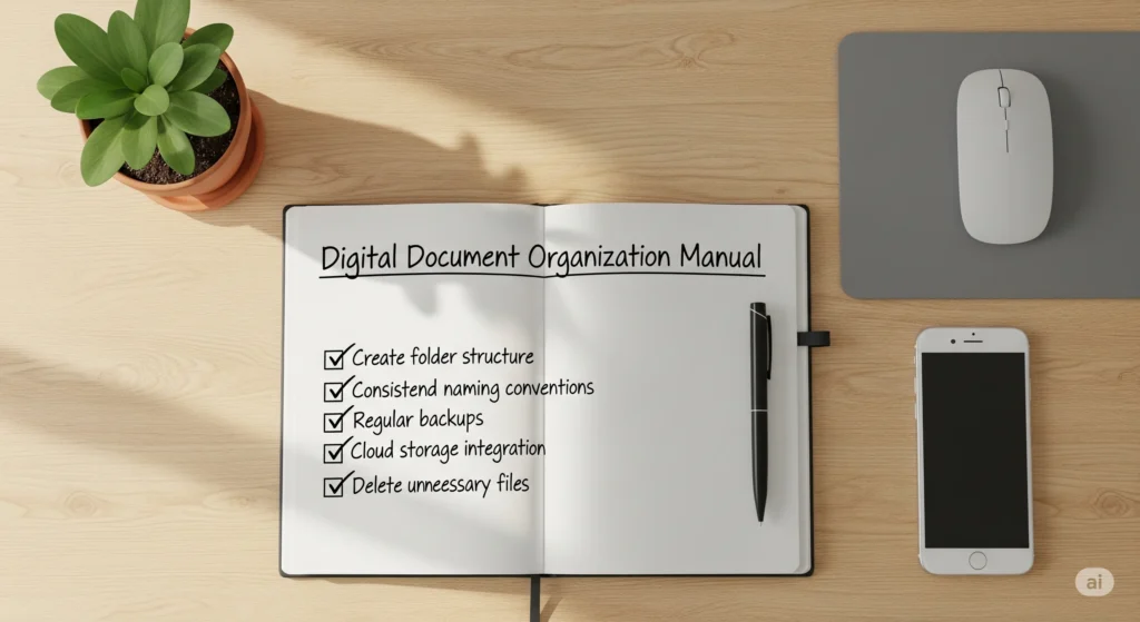 Checklist manual de organização de documentos digitais