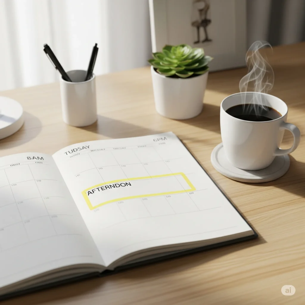 Planner mostrando ajustes para evitar erros no planejamento pessoal com imprevistos