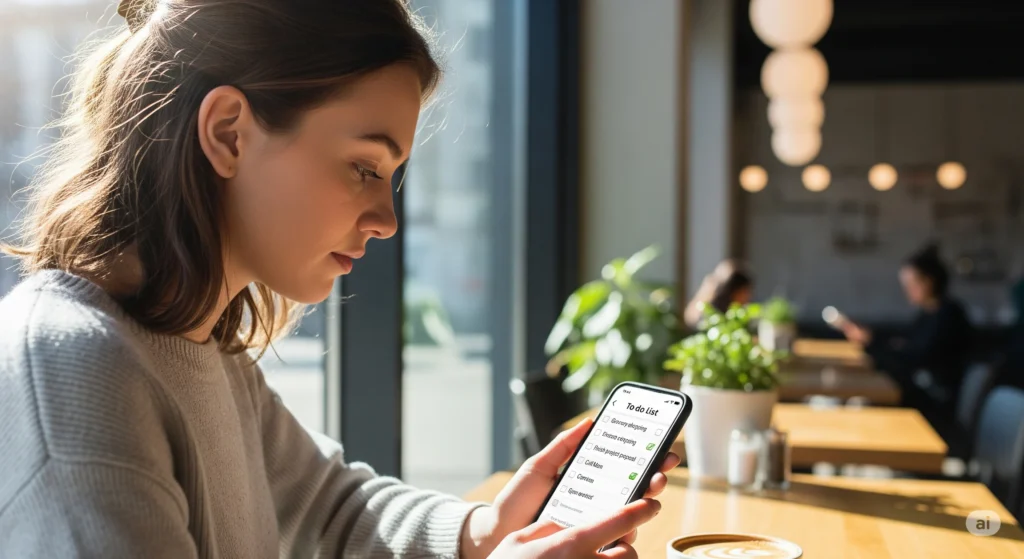 Ferramentas de planejamento pessoal digitais em aplicativo no celular