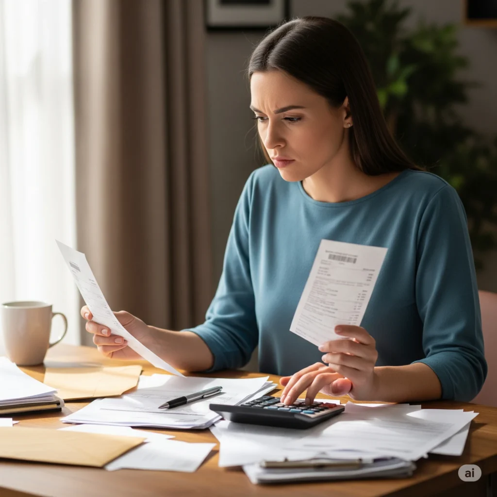 ferramentas gratuitas para organizar finanças pessoais - mulher analisando contas