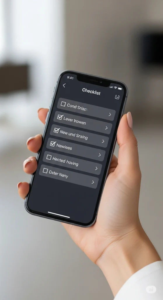 Checklist digital no celular para organização de tarefas