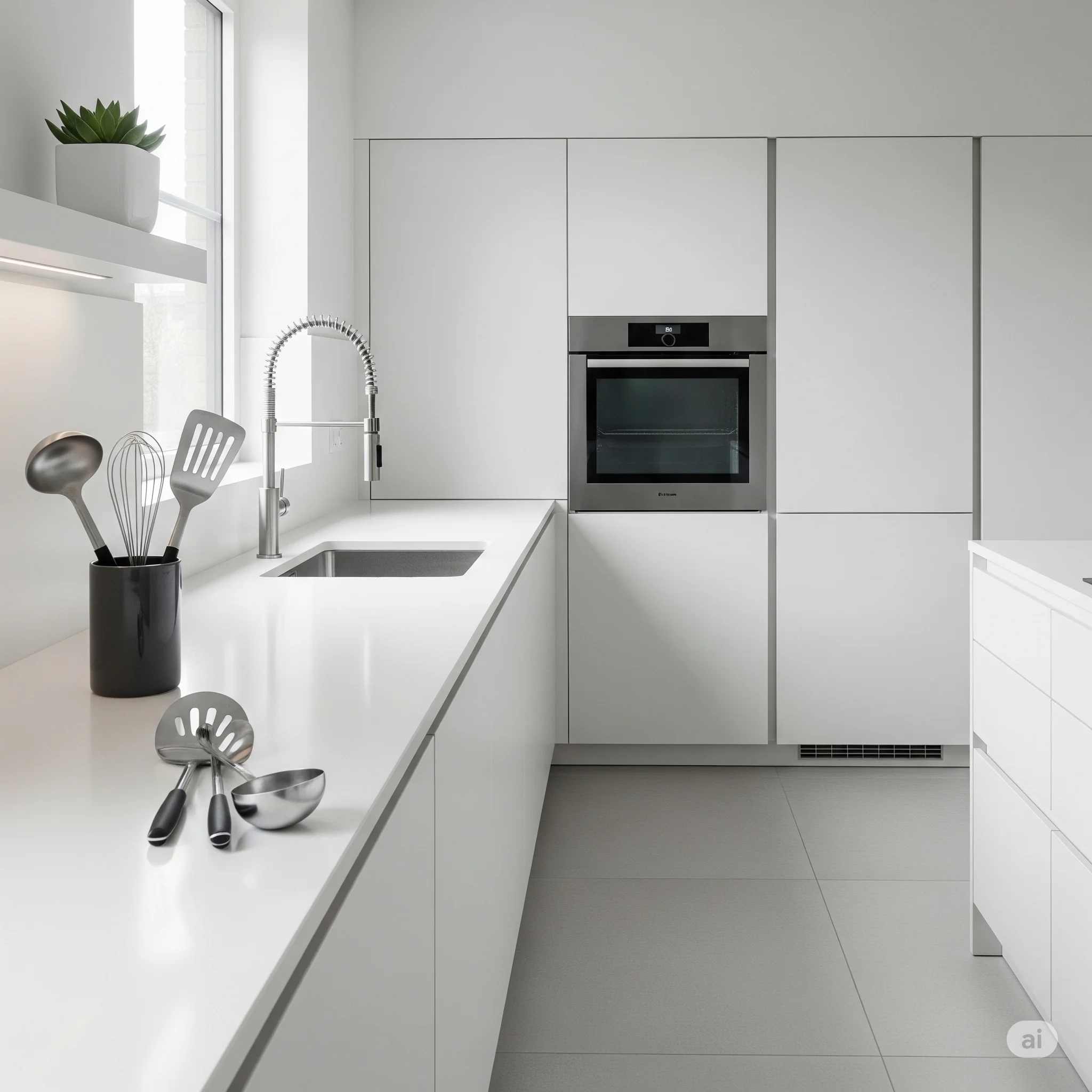cozinha organização minimalista com utensílios
