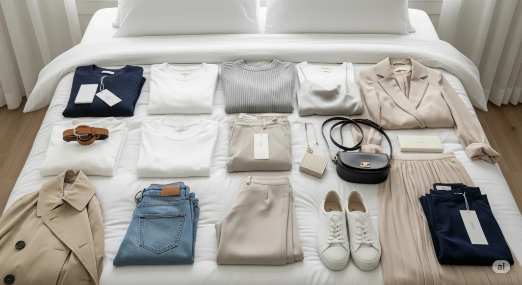 Simplificar o guarda-roupa. Seleção de roupas para compor um armário cápsula feminino.