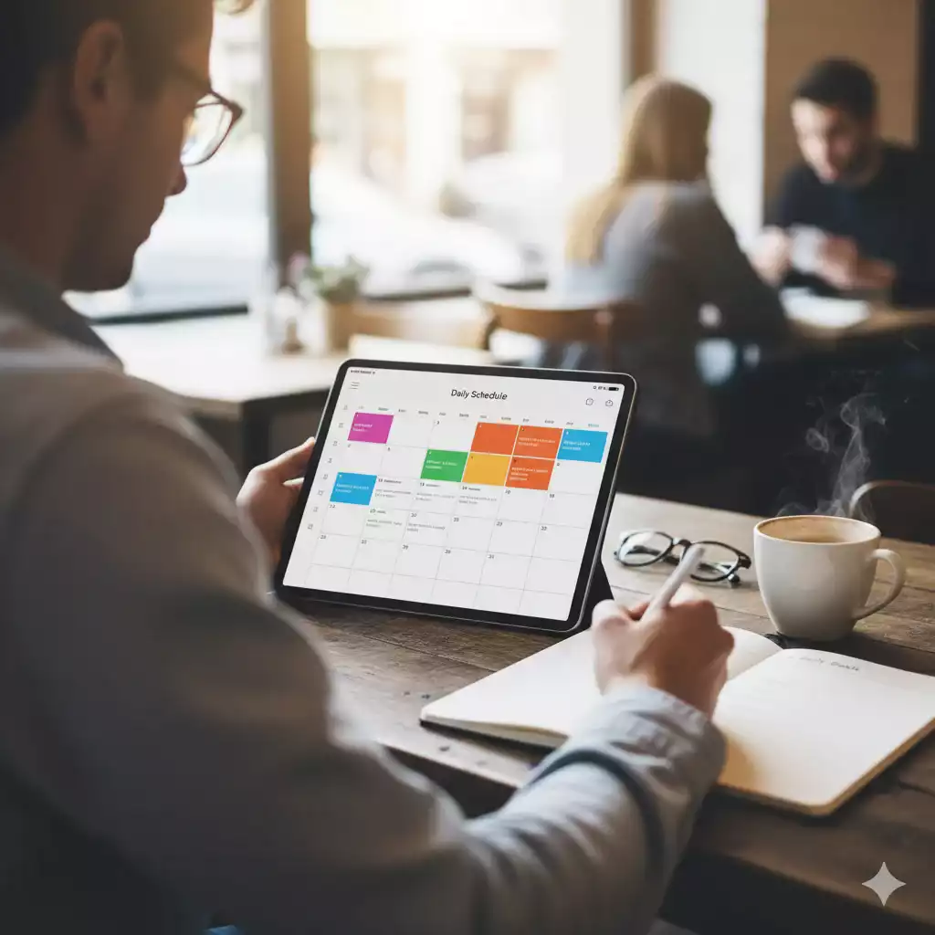 Revisando tarefas e metas diárias com apps de organização pessoal