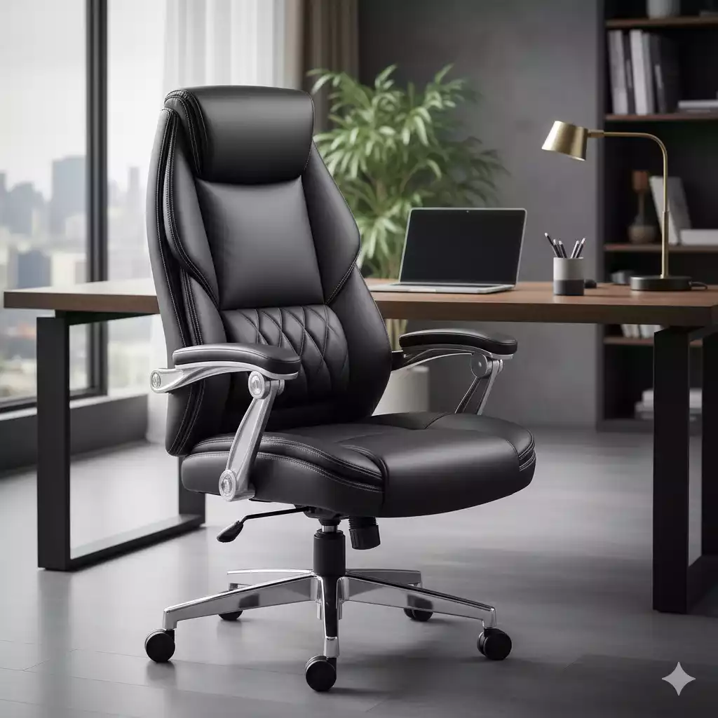 Cadeira executiva ergonômica home office com encosto alto