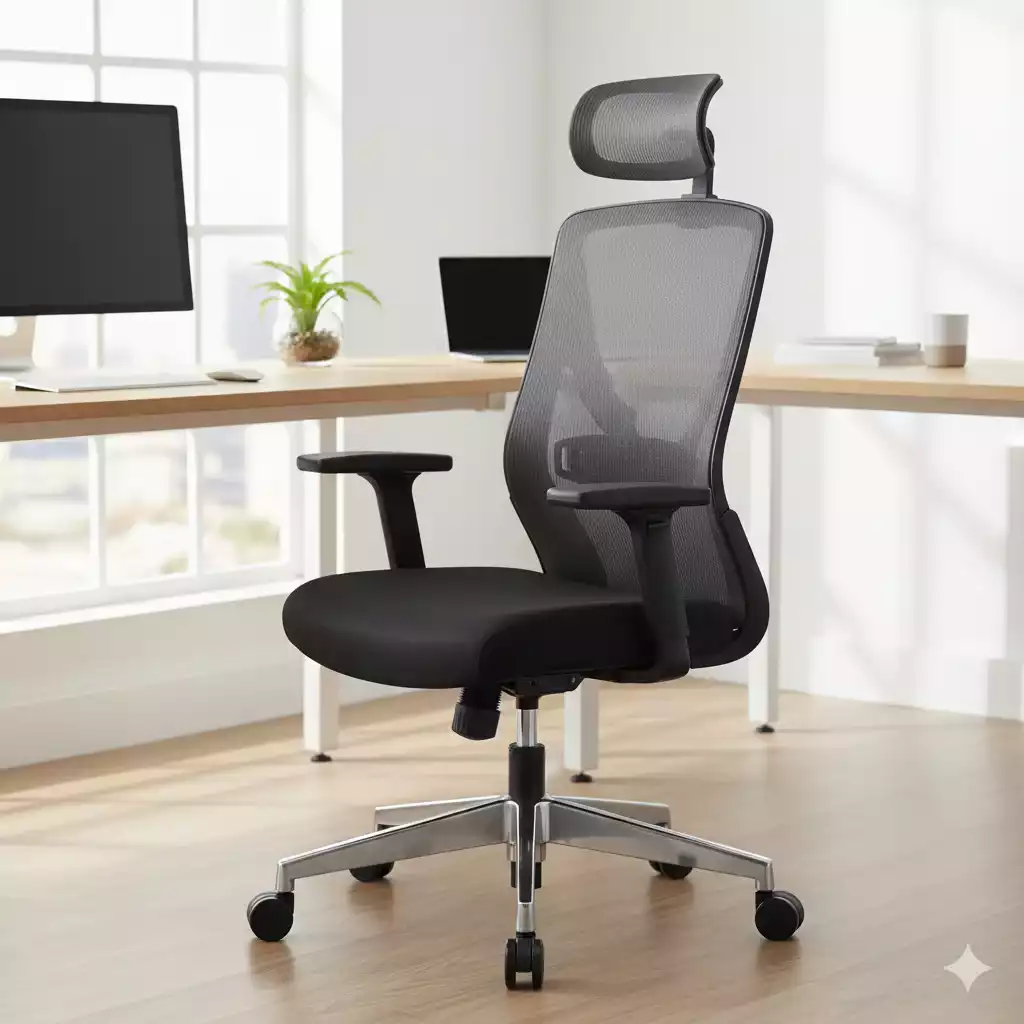 Cadeira mesh ergonômica home office com encosto em tela