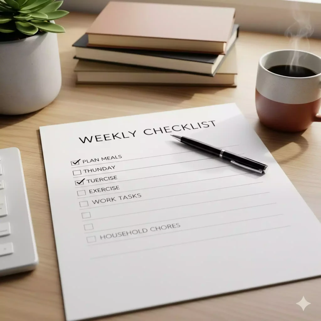 Casa pequena como organizar checklist semanal