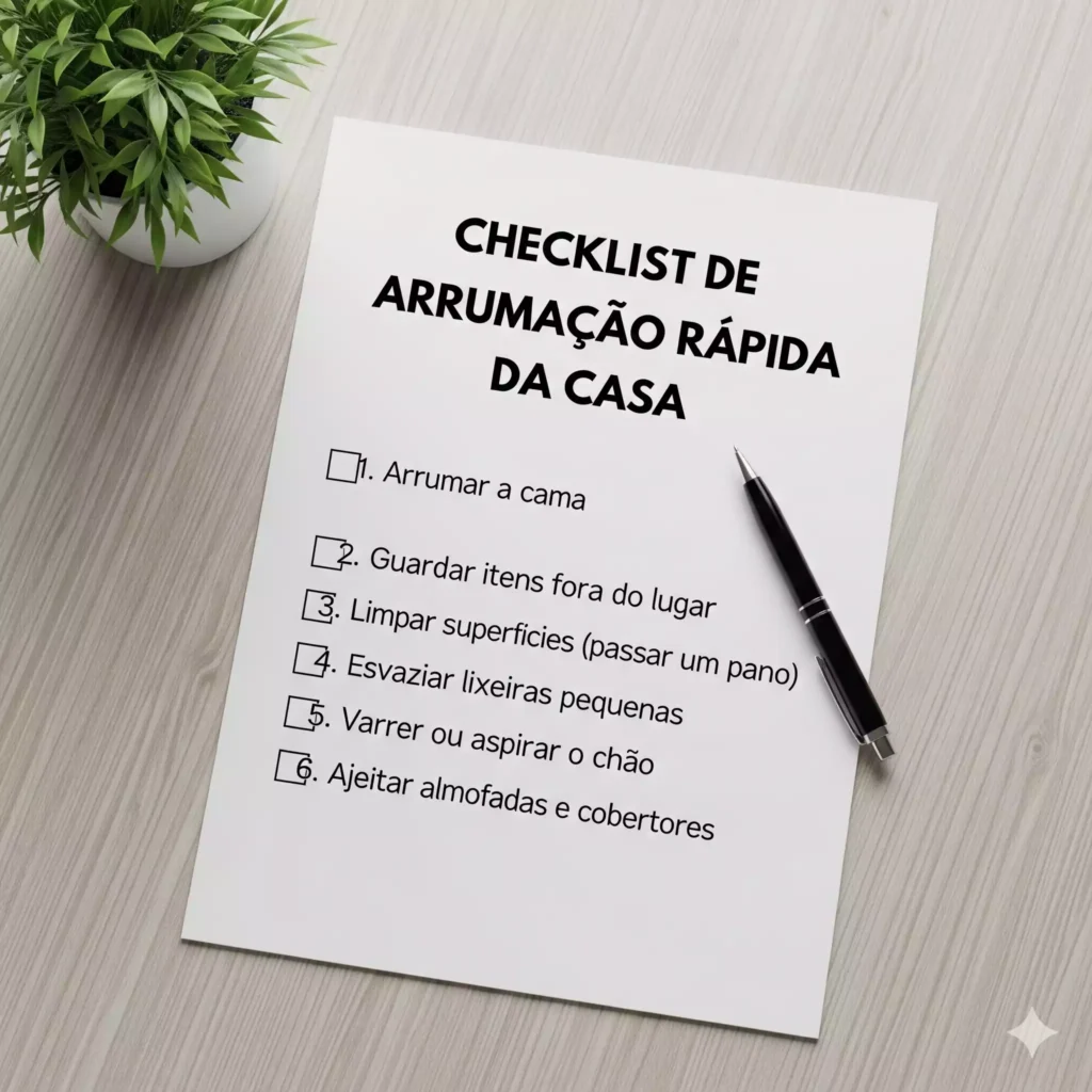 checklist como arrumar a casa rápido