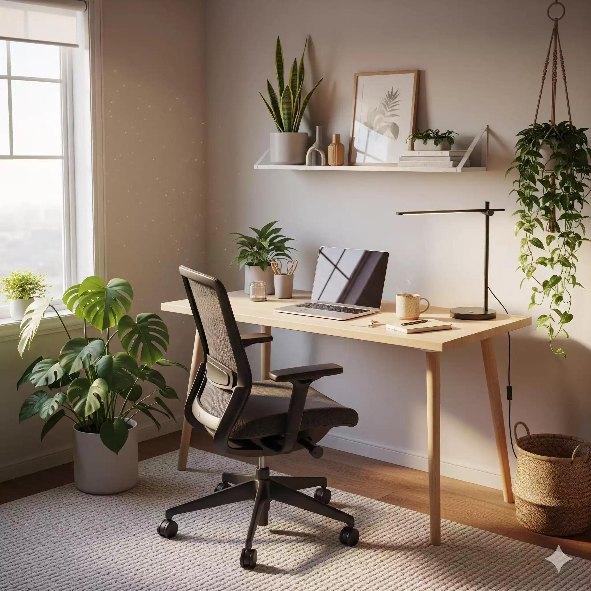 Decoração para escritório em casa moderno e aconchegante