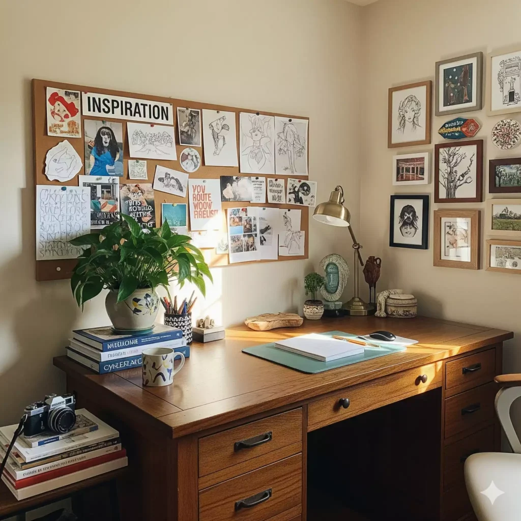 Personalização de decoração para escritório em casa com plantas