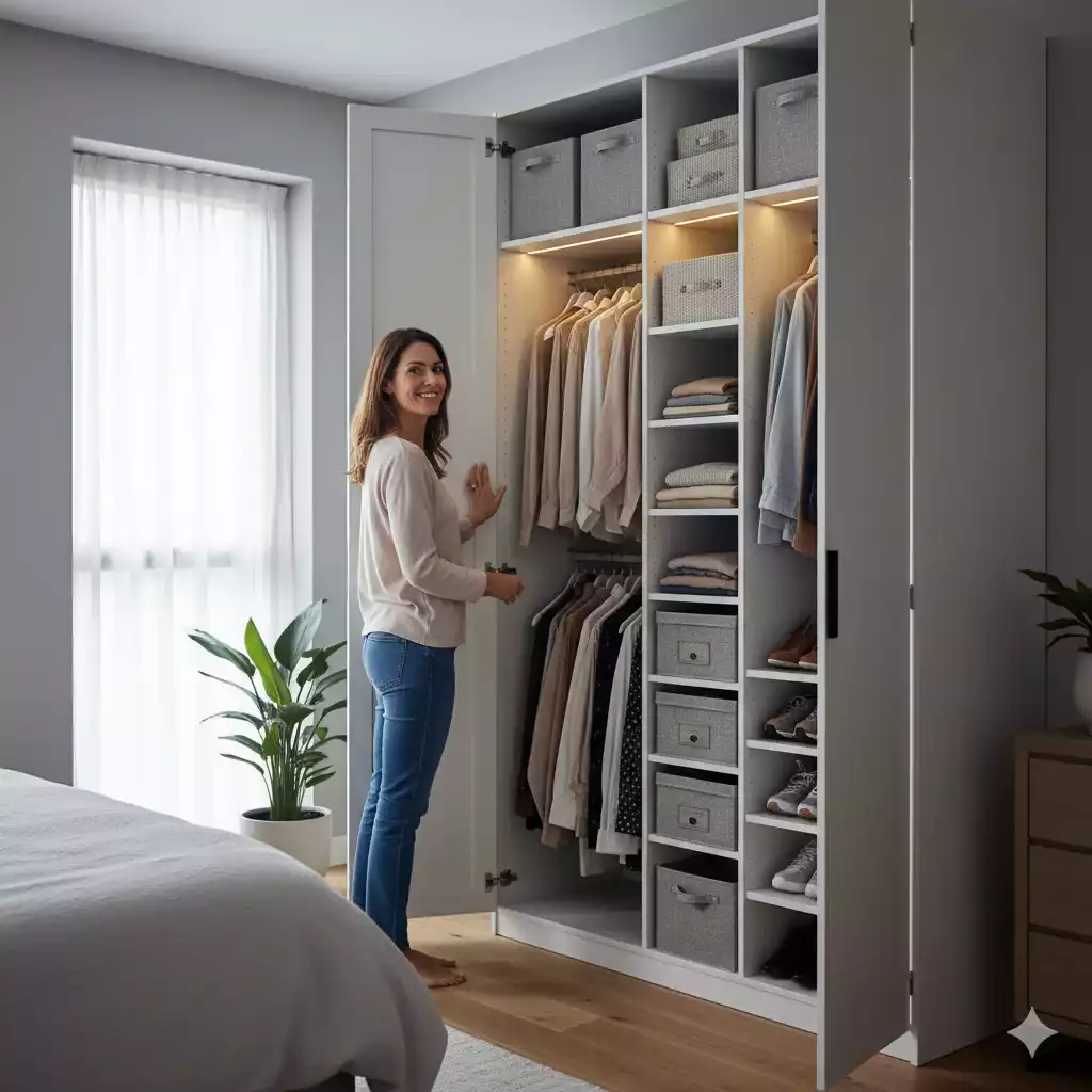 como organizar guarda roupa