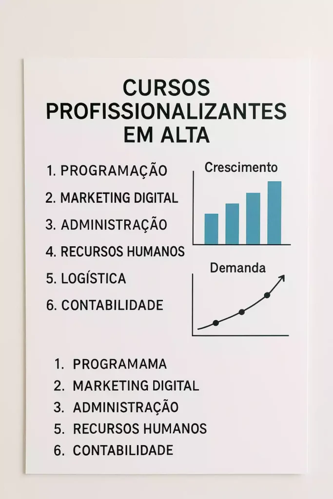 cursos profissionalizantes com mais vagas em 2025
