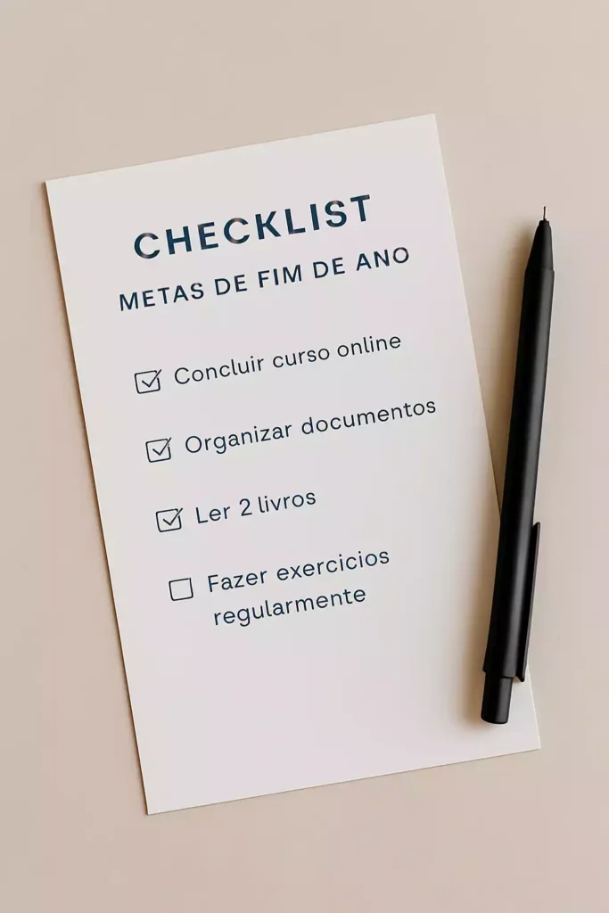 Checklist manual de metas com foco e objetivo