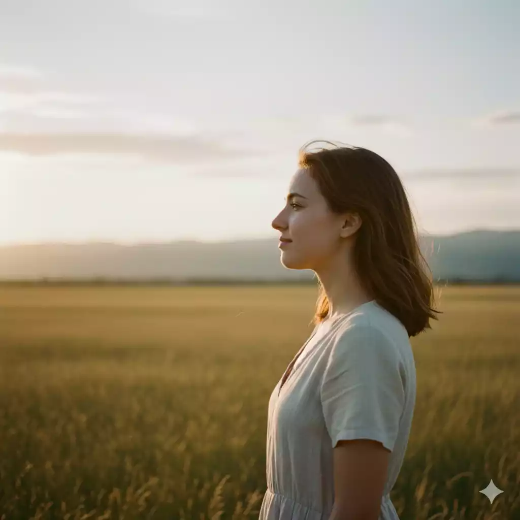 mulher determinada olhando para o horizonte com a convicção de nunca desista dos seus objetivos