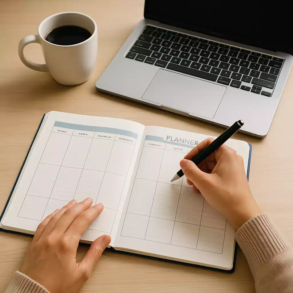 organização da rotina de trabalho com planejamento semanal