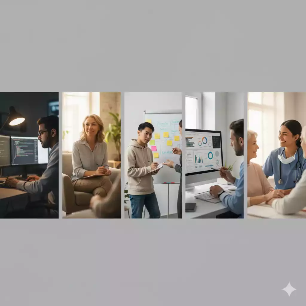 lista de profissões que estarão em alt