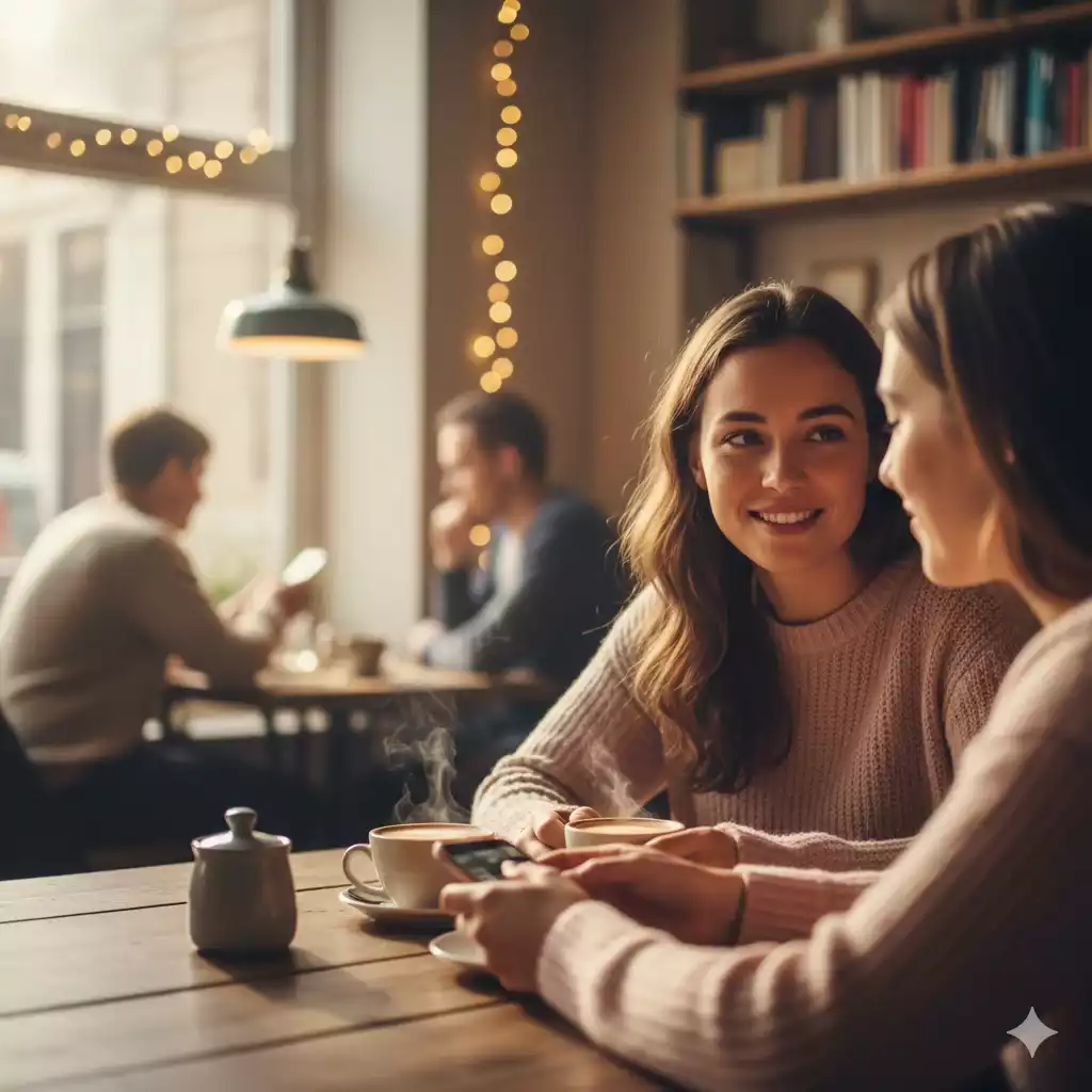 Conversa entre amigas sobre avaliando o aprendizado e dúvidas do processo