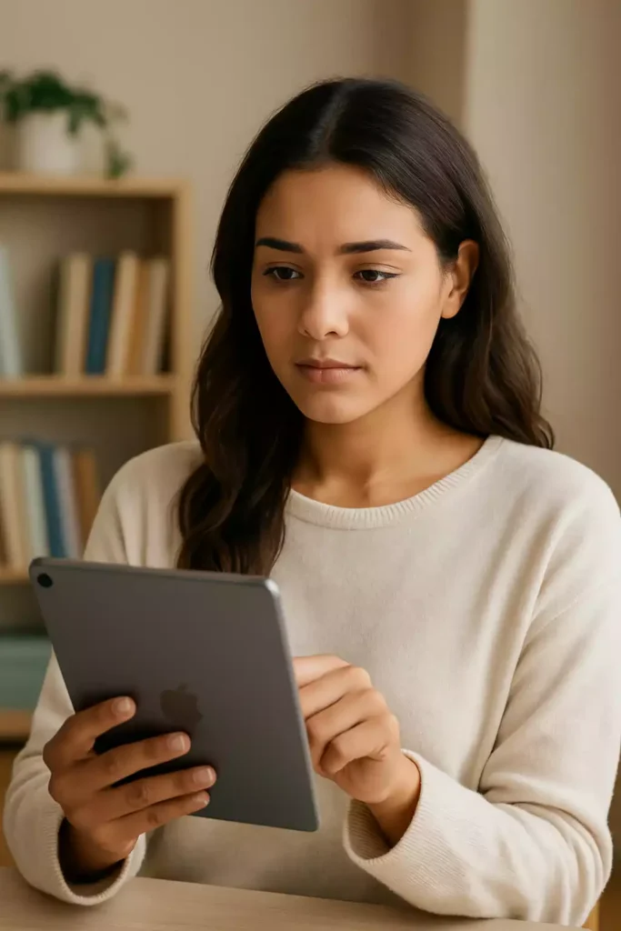 Mulher anotando dúvidas sobre metas top em um diário
