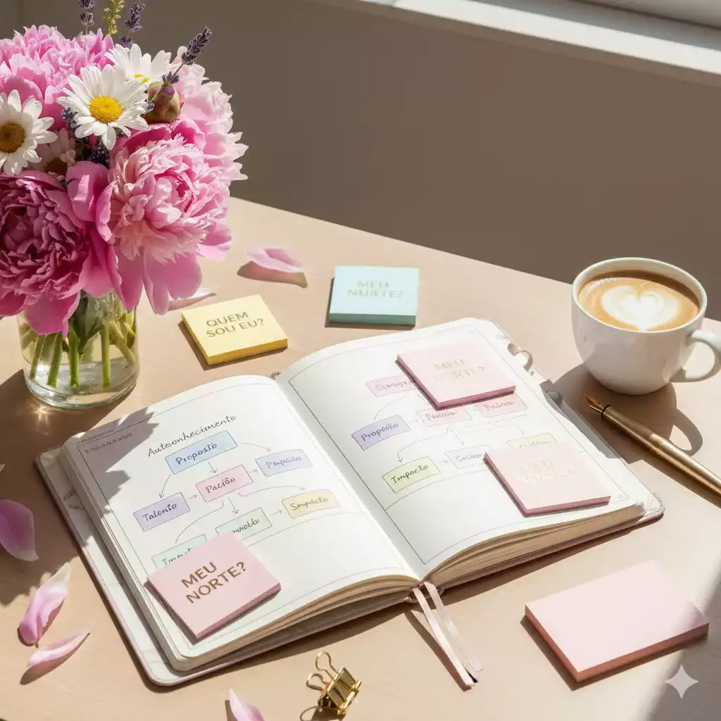 imagem clara para seção de perguntas frequentes sobre autoconhecimento e propósito