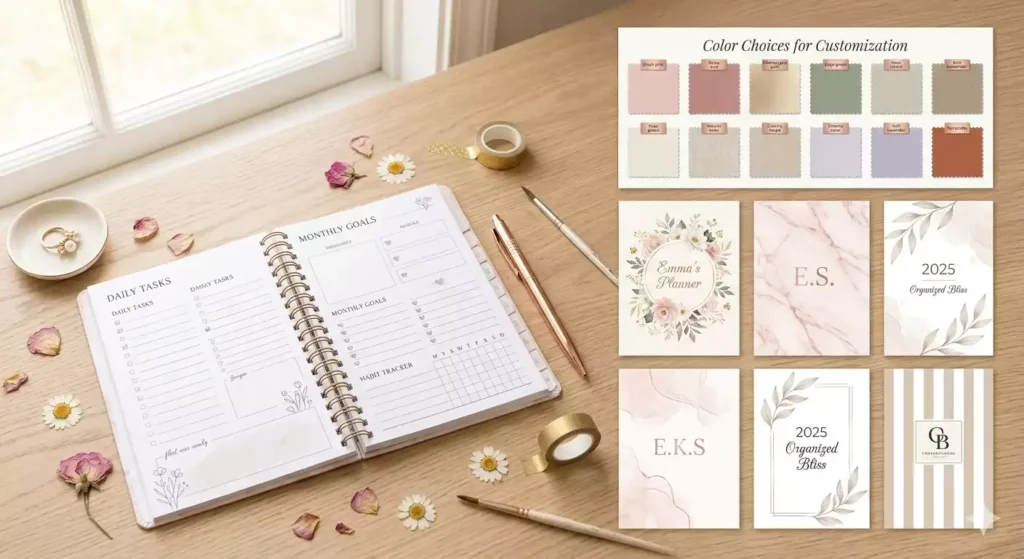 como escolher planner personalizado - amostras de material para planner personalizado