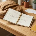 tipos de planner sobre mesa de madeira clara