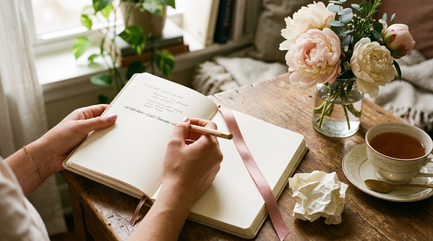 O que é perfeccionismo: o planner abandonado na página rasurada
